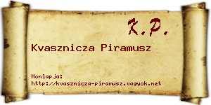 Kvasznicza Piramusz névjegykártya